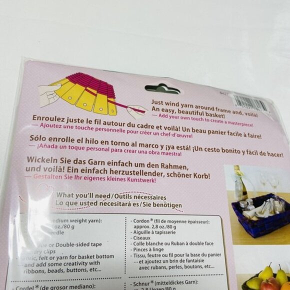 Basket Frames Kit 8427 2 Cardboard Sets Craft Use Yarn Raffia Fabric Strips NEW! - Picture 4 of 8